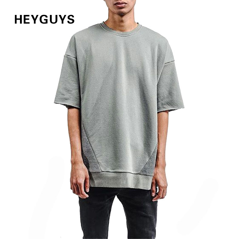 HEYGUYS 2017 épais de haute qualité vieux render joker ainsi longue chemise à manches courtes TEE shirt T-shirt hommes de la mode de la rue porte