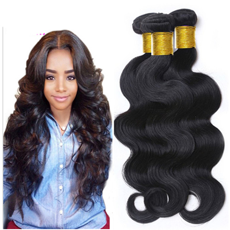 

Virgin Human Hair Wefts Brazilian Hair Bundles Body Wave Weaves 100% Unprocessed 8-34inch Peruvian Indian Mongolian Remy Hair Extensions, Natural color