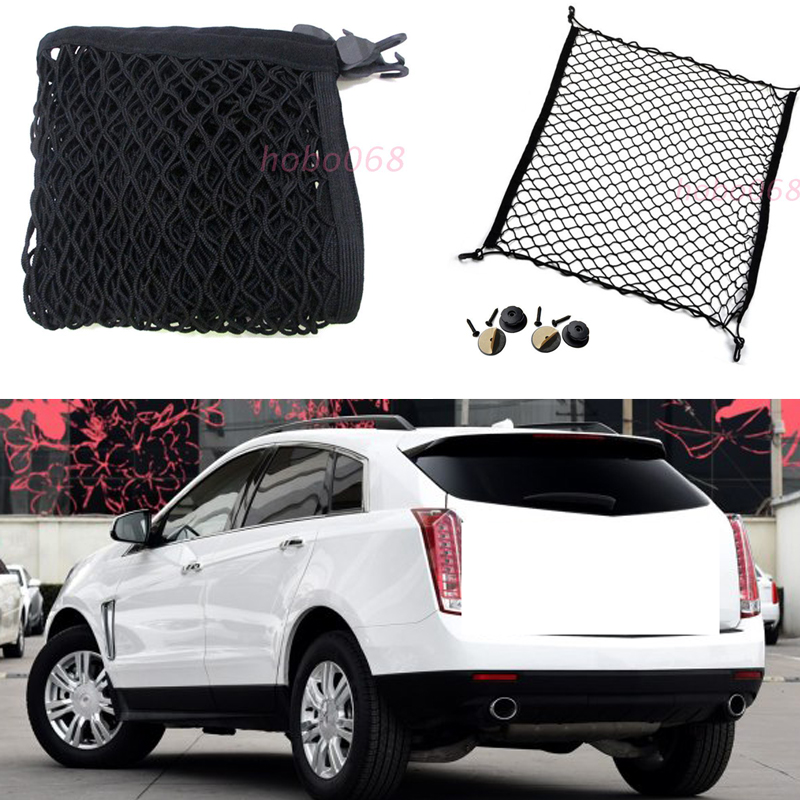 

For Cadillac SRX 2004-2016 Car Auto vehicle Black Rear Trunk Cargo Baggage Organizer Storage Nylon Plain Vertical Seat Net