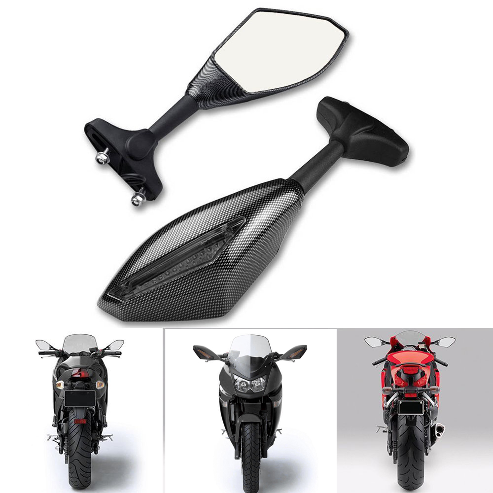 

New Turn Signal Integrated Racing Sport Mirrors For Yamaha R1 R6 FZ Motorcycle GSXR 600/750 2001-2005, 2009-2012; GSXR 1000 2001-2005, 2009-