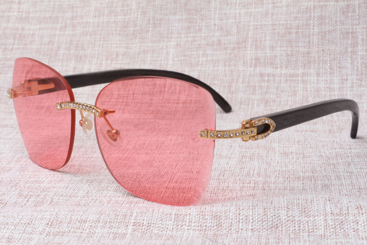 

2019 Manufacturers of Frameless Diamond Cut Lens Sunglasses T8100905 High Quality Natural Black Horn Sunglasses Size: 58-18-140mm