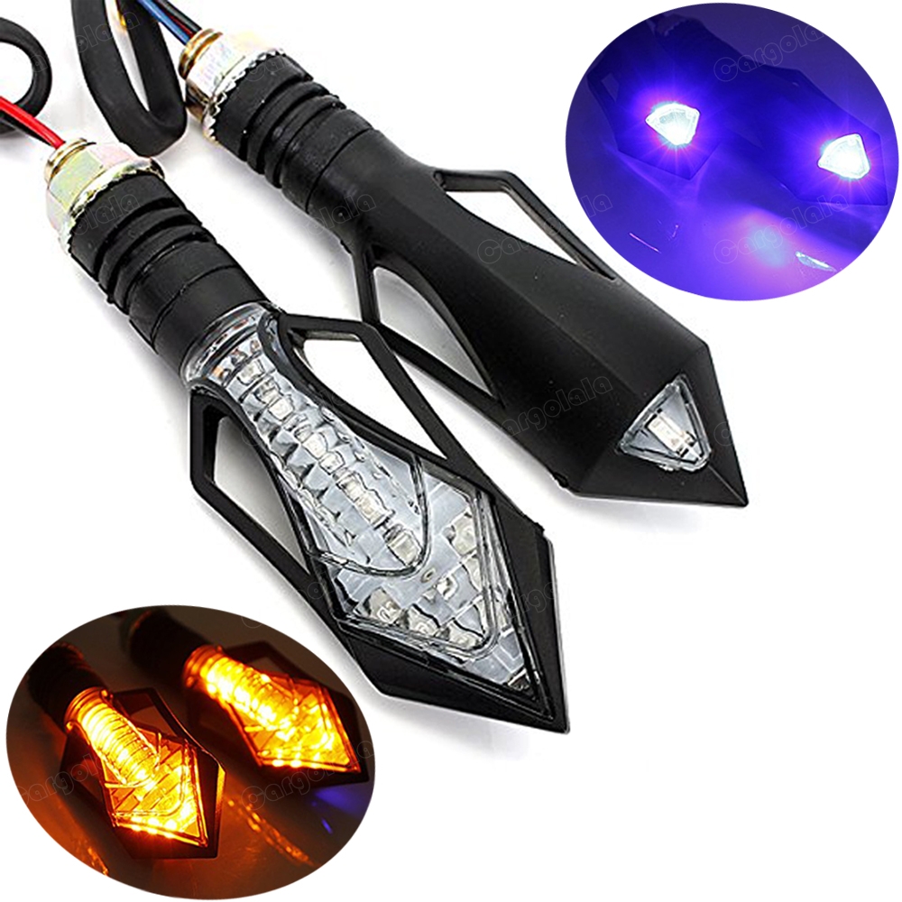 

2x Universal New Motorcycle Bike 12V Amber LED Turn Signal Indicator Blinker Light
