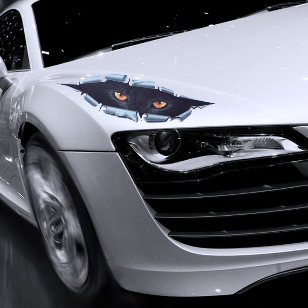 

10Pcs/Lot Cool 3D Car Styling Funny Cat Eyes Peeking Car Sticker Waterproof Peeking Monster Auto Accessories, As picture