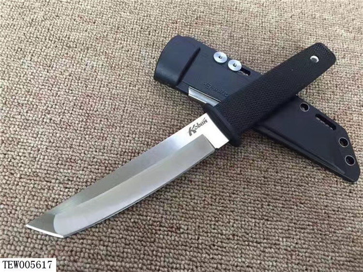 

Arrival New Cold Steel Satin hand Survival knife Tools Tanto Point 17T Utility KOBUN Fixed Hunting Knife Blade Stright Orpoq