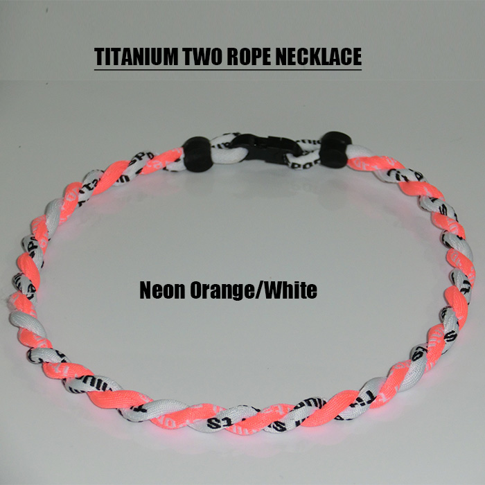 

NEW 20" 2 Rope Twisted Titanium Sport Necklace Black Light Blue Tornado Baseball