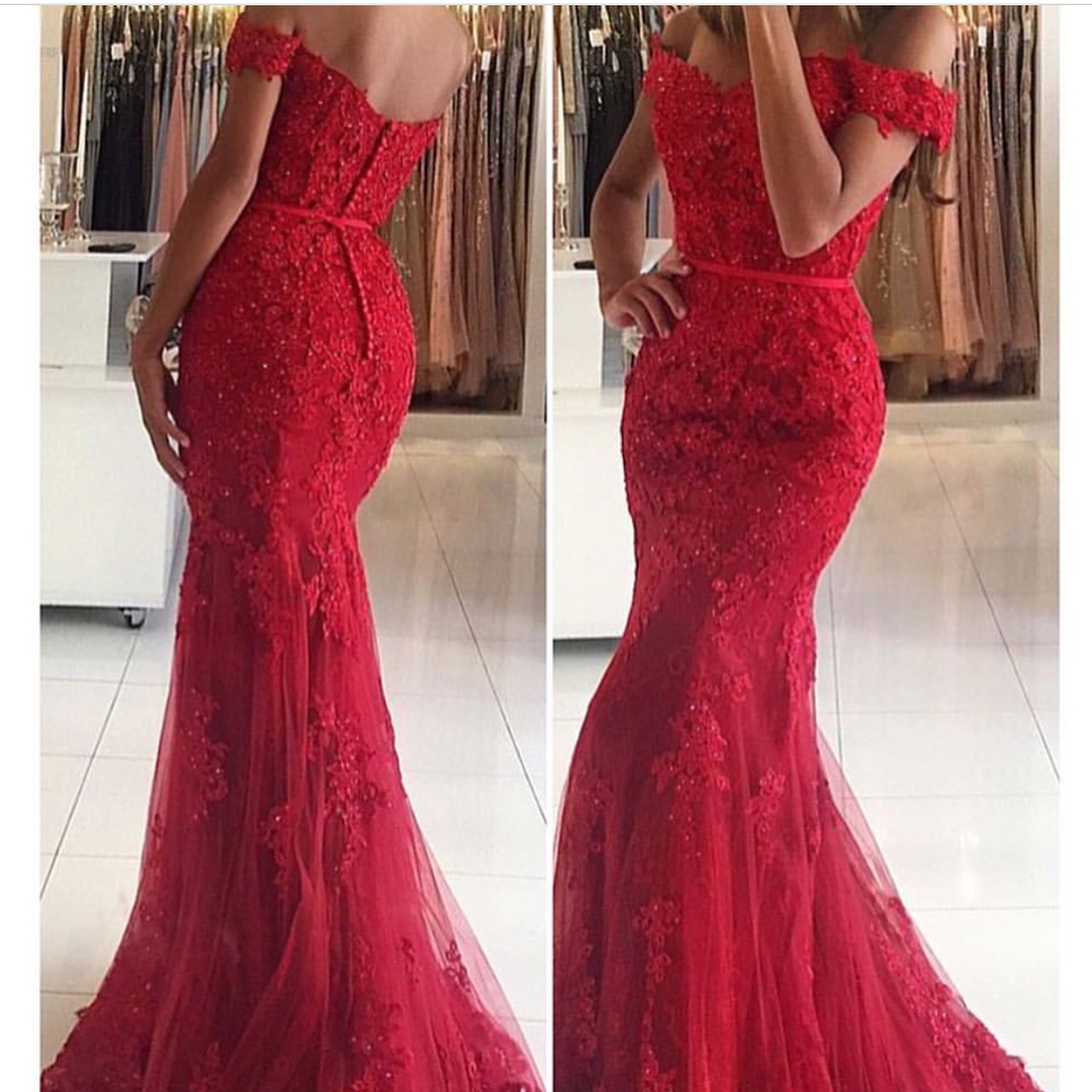 

Off the Shoulder Sweetheart Burgundy Formal Evening Dresses Lace Appliques with Beaded Shiny Party Dress Open Back Mermaid Evening Gowns, Royal blue