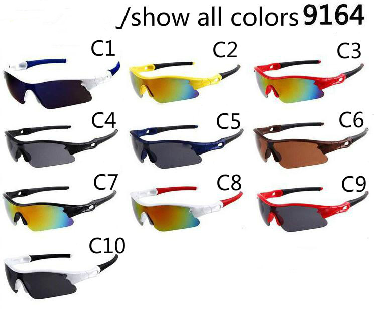 

Brand 0 Fashion Man UV Sport Sunglasses Spectacles Women Bicycle Goggle Cycling Sports Outdoor Sun Glasses 10colors 9164, White;black