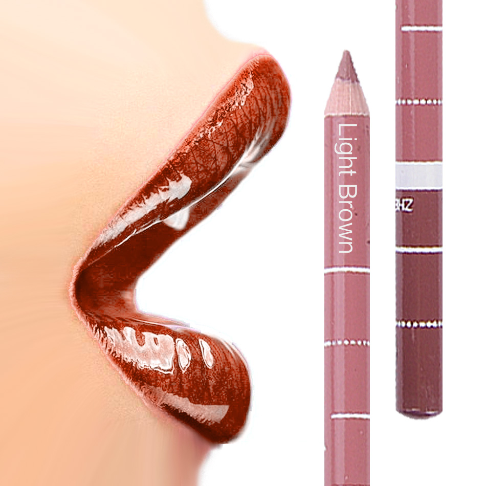 

AE fashion Crayon a levre lipstick light brown lip liner lady waterproof beauty tools lip makeup pencil lipliner porta batom, Mixed color
