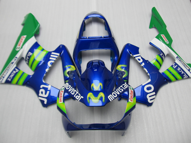 

Injection motorcycle fairing kit for Honda CBR900RR 00 01 blue green fairings set CBR929RR 2000 2001 OT38, Same as picture