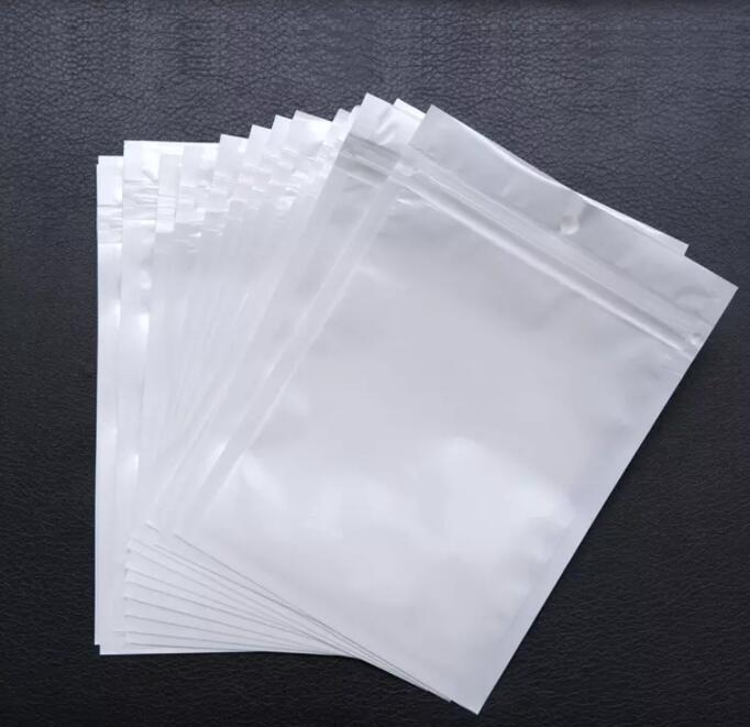 Clear white pearl Plastic Poly OPP packing zipper Zip Retail Packages Jewelry food PVC plastic bag packing bags many size available