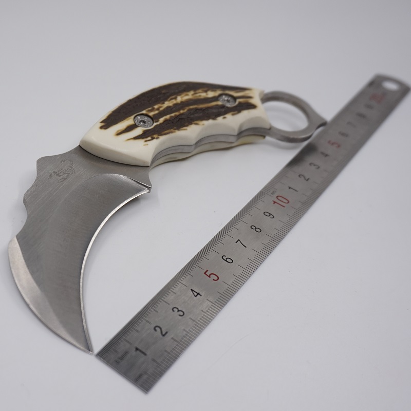 

Scorpion Claw Knife Outdoor Camping Survival Knife Fixed Blade Hunting Knives for Sale AUS-8A Resin Handle Karambit Knives Leather Sheath