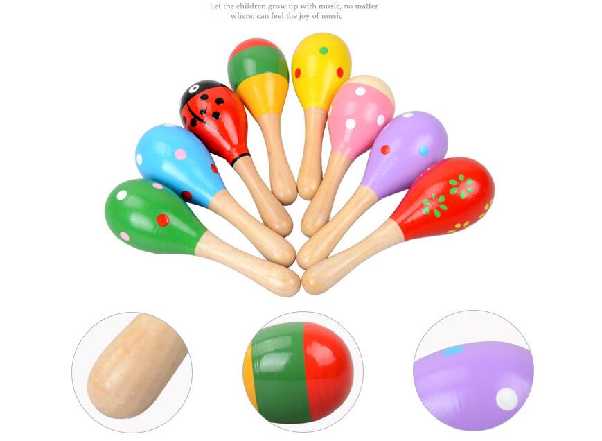 Mordedor para beb/és Juguetes Sonajero de madera natural sensorial juguete de la dentici/ón beb/é lactante masticable de Bell del juguete de la coctelera para el beb/é reci/én nacido
