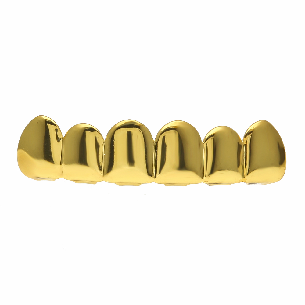

Hip Hop 24k Gold Rhodium Plated Teeth Grillz Top Bottom Grill For Halloween Christmas Party Vampire Teeth For Men