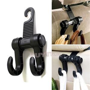 

Wholesale- Double Automobile Hanger Daily Grocery Shopping Hook Holder, Car Back Seat Fastener Auto Supplies Interior Accessories Hook Clip