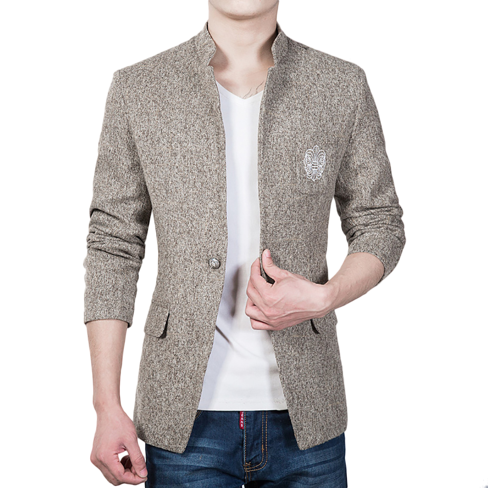 Vente en gros- Nouvelle Arrivée Bouton Unique Loisirs Blazer Hommes Mâle 2017 Mode Coréenne Slim Fit Casual Blazer Marque Vêtements Plus La Taill