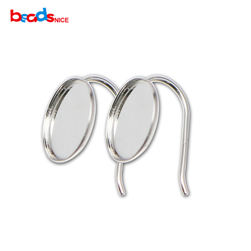 

Beadsnice 925 Sterling Silver Earring Bezel Settings with Earwire fit 12x12mm Cabochon Blanks for DIY Earring Making ID36316