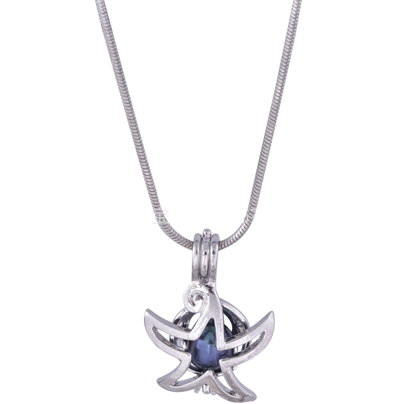 

Fashion Starfish Pearl cages pendants Silver Plated Open Gem Beads Cage floating Lockets charms Fit necklaces bracelets DIY Jewelry