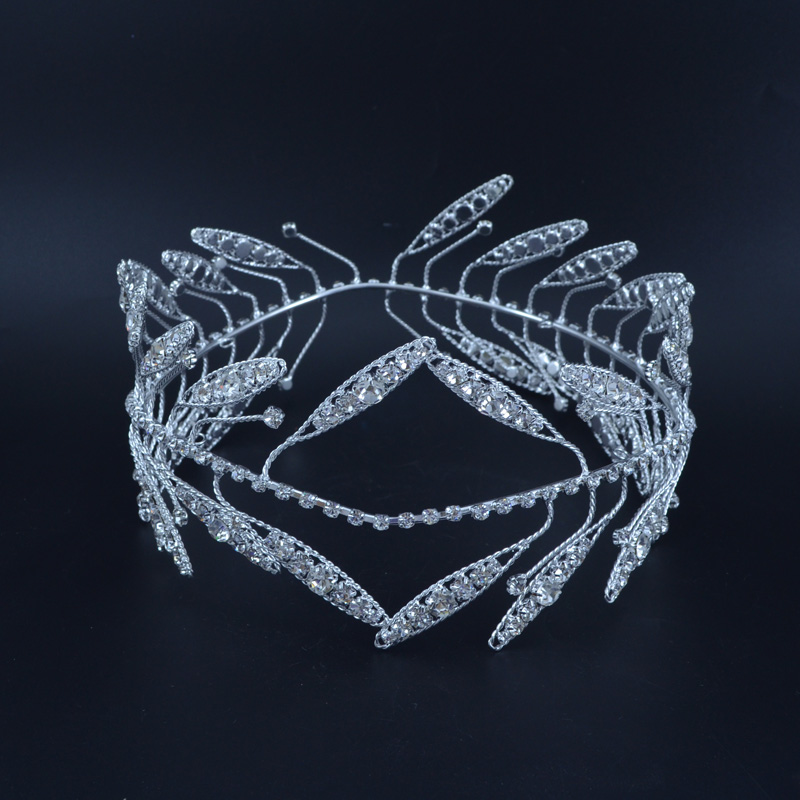 

Greek Style Wreath King Queen Rhinestone Crowns Headband Tiaras Full Round Bridegroom Princess Hair Accessories Bridal Wedding Jewelry Mo020
