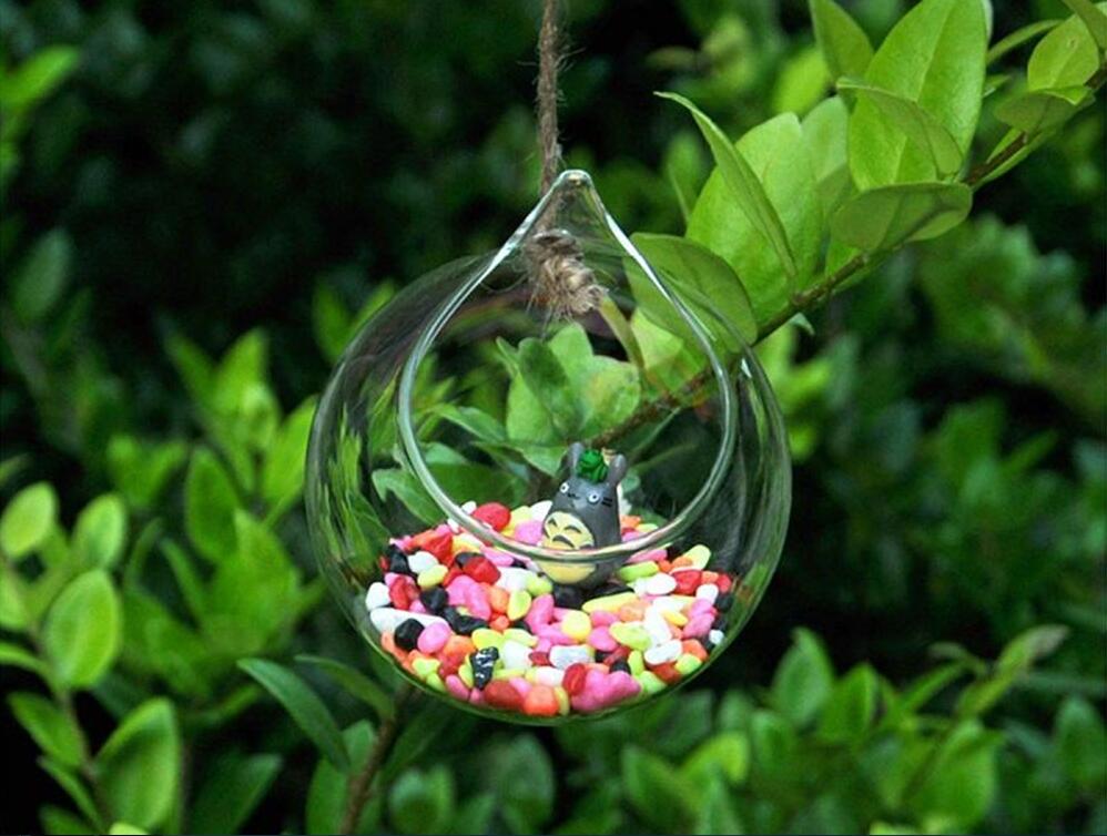 

Creative new candlestick hanging glass vase spherical vase transparent decorative water peach flower home wedding 8cm 10cm 12cm