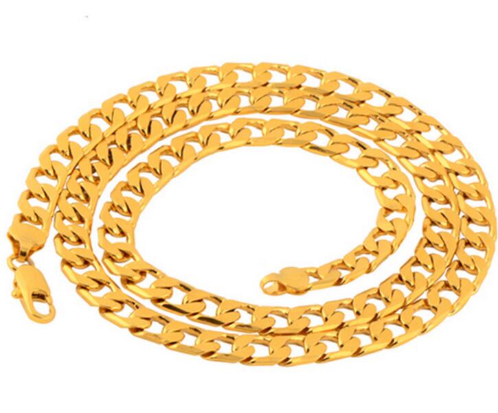 18K Real Gold Plated Necklace Men Jewelry Wholesale New Trendy Chunky Snake Chain Necklace Wholesales accessories