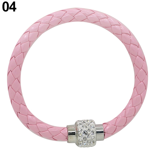 

Wholesale-Hot Sale Hot Sales Selling Punk Rhinestone Faux Leather Magnetic Buckle Wristband Bracelet 6KGO 7FVG