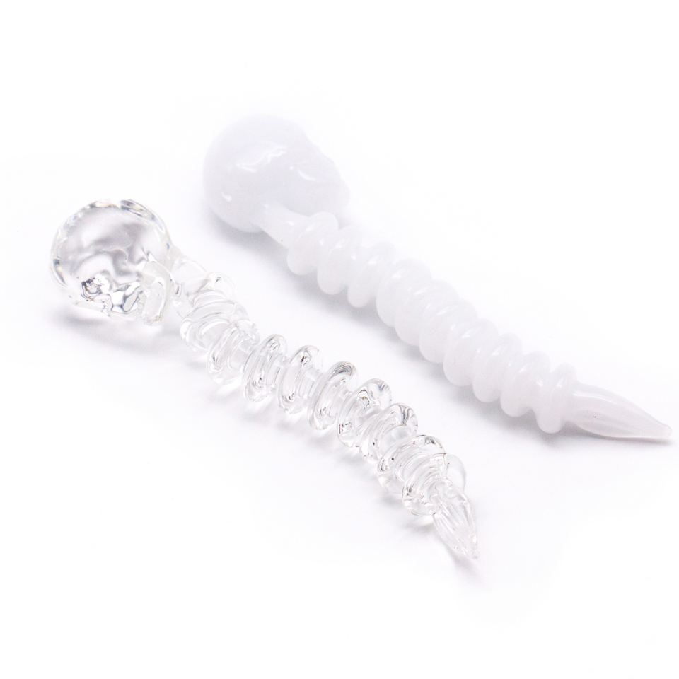 

Glass dabber carb cap dabber tool stick Curved skull crossbones style For glass nail quartz banger herb wax oil vaporizer dab tools