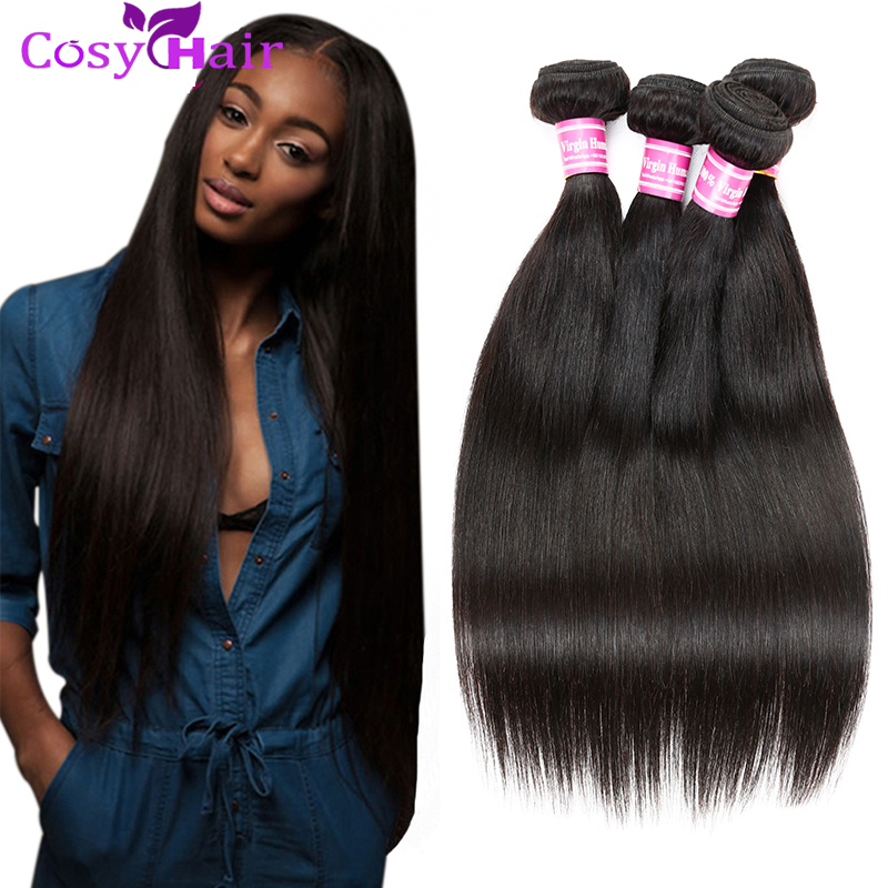 

Straight Brazilian Weave Bundles Brazilian Virgin Hair Straight 3/4pcs Brazilian Remy Human Hair Natural Color No Shedding Tangle Free Weave