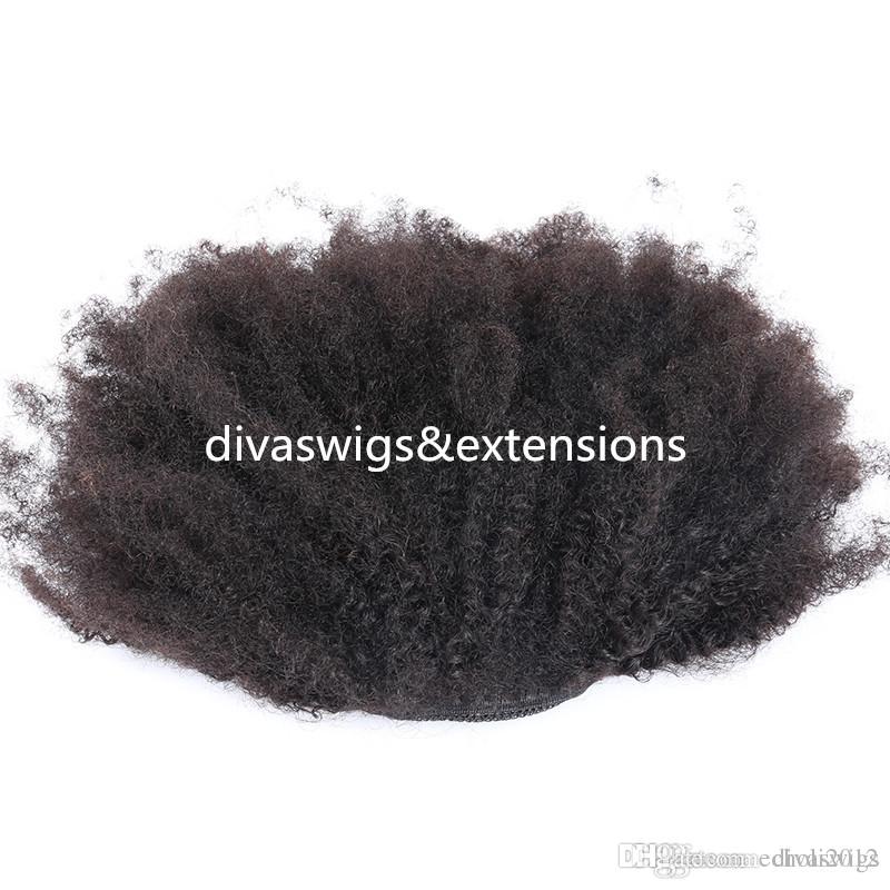 

140g Kinky Curly Ponytail Hair Extenions Clip in dyeable Real Brazilian Hair Ponytail Afro Kinky Curly natural puff