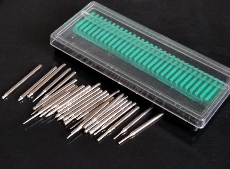 

30 pcs Nail Drill bits manicure machine bits Diamond color With Plastic Box