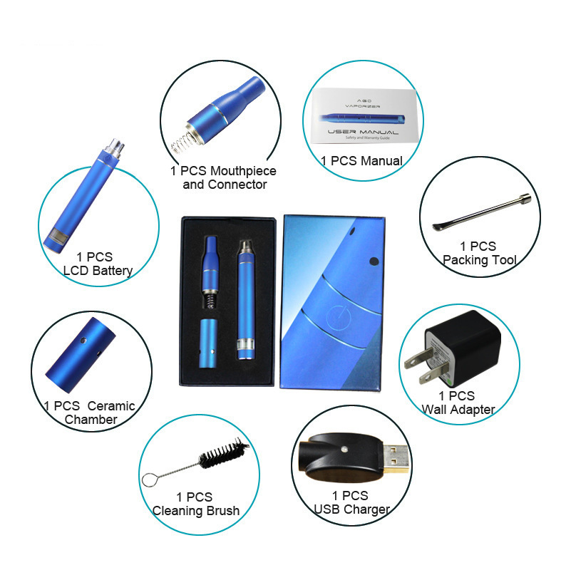 

Ago G5 with LCD display dry herb vaporizer wax oil vaporizer start kit Ecig G5 vape pen Electronic cigarette kit DHL free shipping