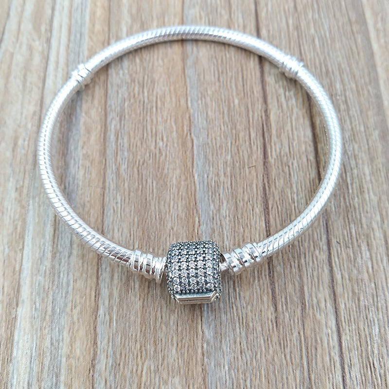 

Authentic 925 Sterling Silver Silver Bracelet With Clear Cubic Zirconia Fits European Pandora Style Jewelry Charms & Beads 590723CZ