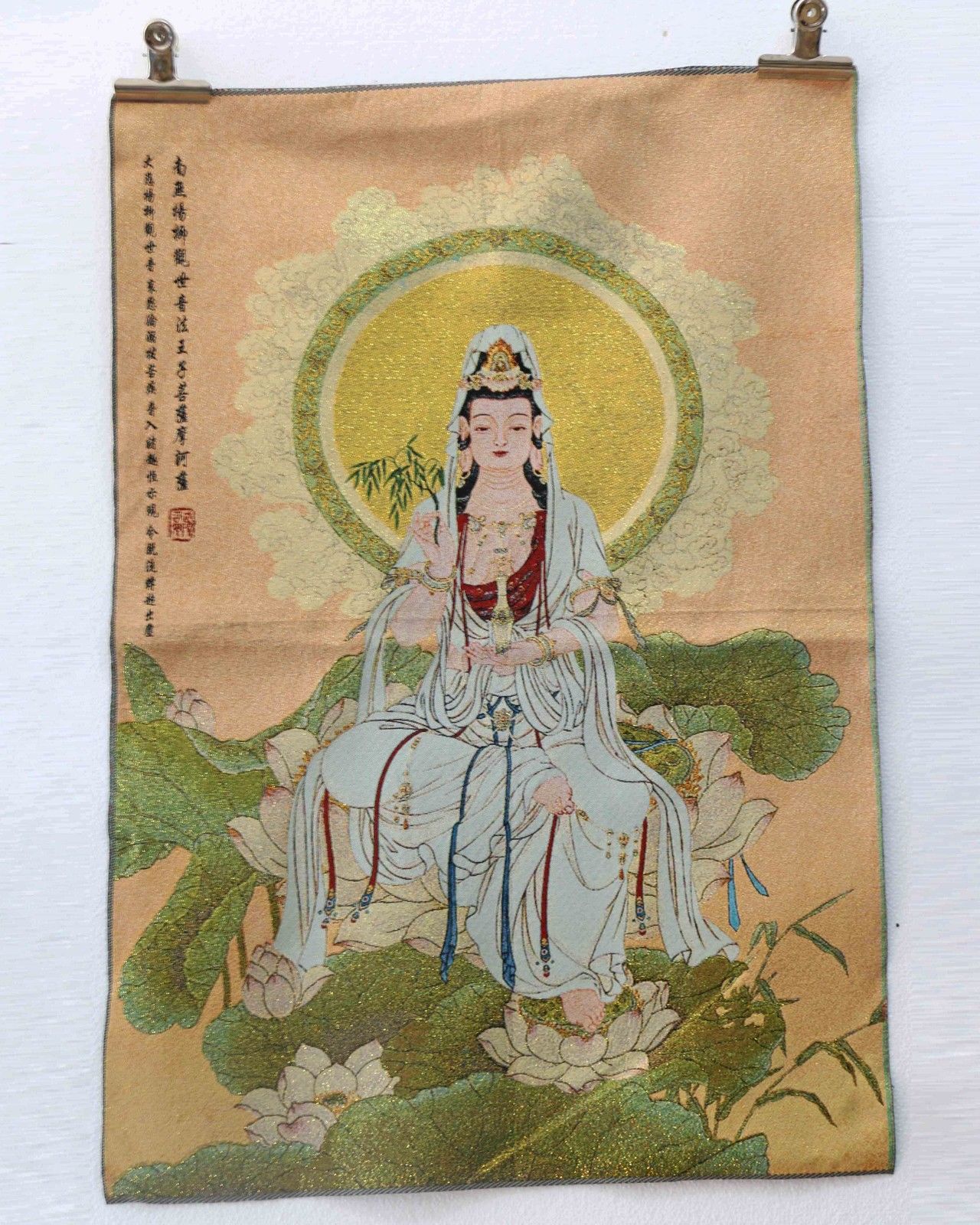 Tibet Collectable Silk Hand Painted Painting Ksitigarbha Bodhisattva Thangka