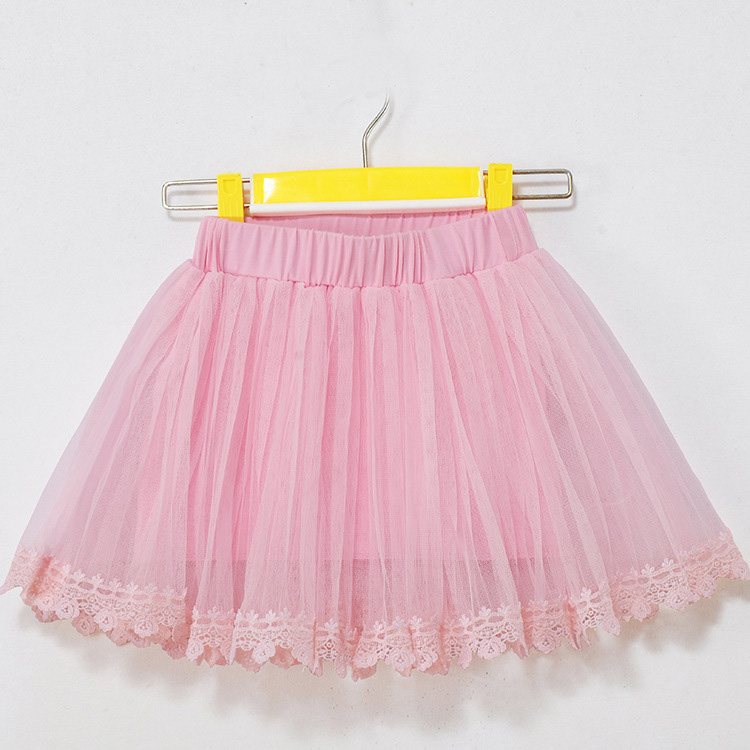 

3 to 7 years Girls lace tutu tulle skirts, summer baby kids Korean style clothing, retail children boutique casual clothes, R1ES12ST-52, Pink