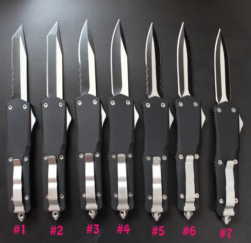 

Classic Black A07 Large Automatic Tactical Knife 440C Two-tone Blade Zn-al Alloy Handle Survival Knives With Nylon Bag