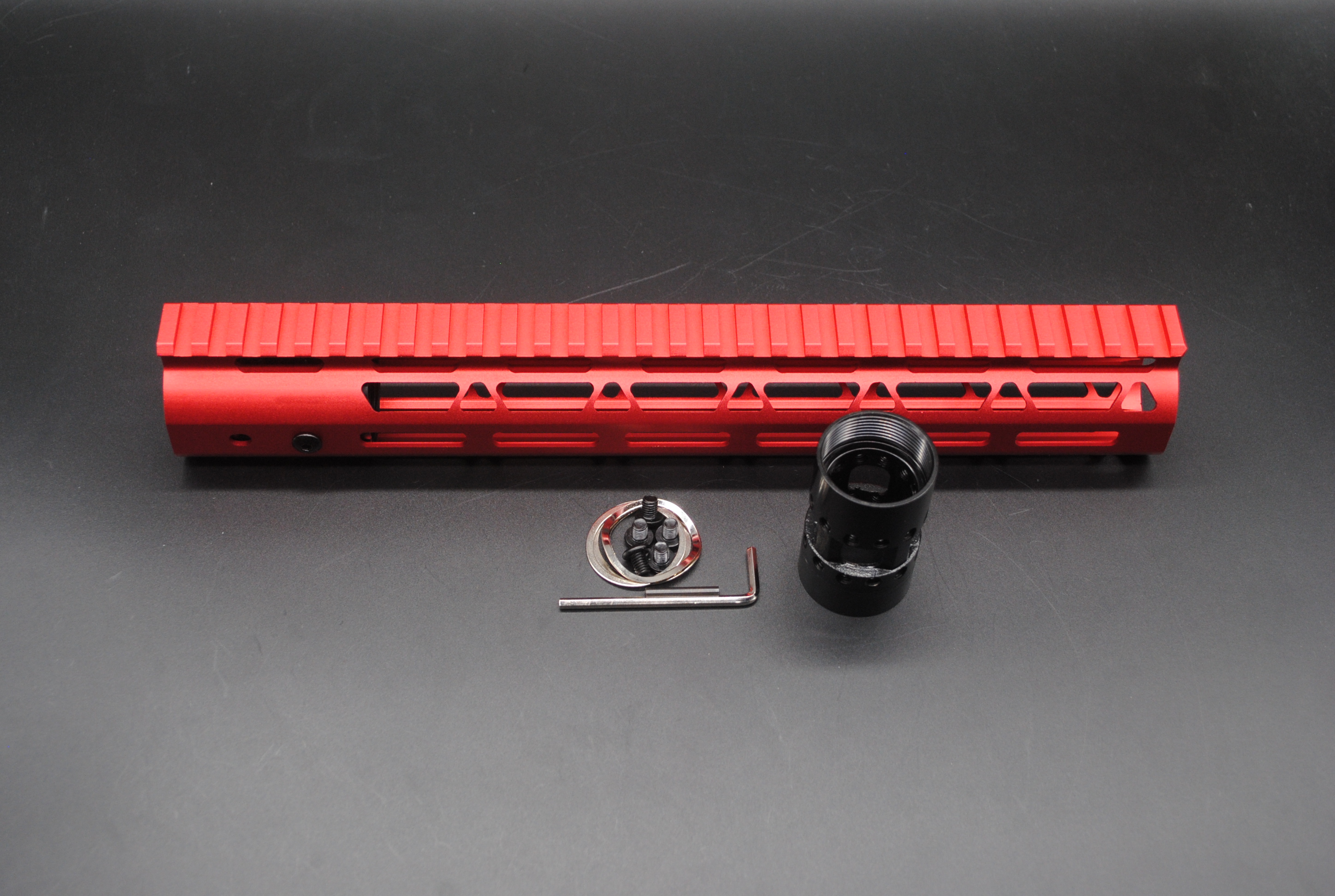 

12'' inch Length Ultralight M-lok Handguard Rail Free Float Mount System Red Anodized .223/5.56 AR-15 Rifle Free Shipping