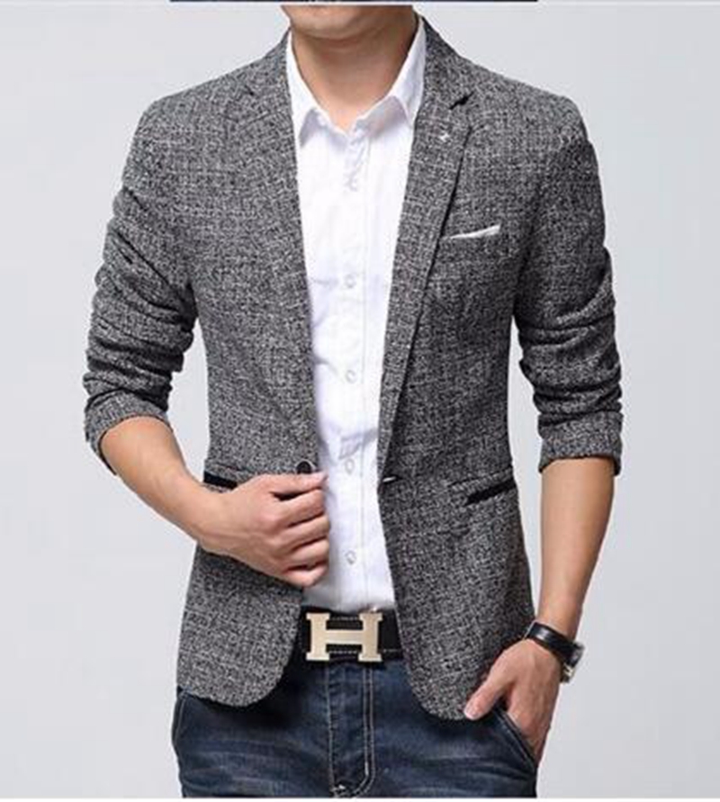 Men in the spring and autumn Europe and the United States the new boutique han edition of high-grade thin linen jackets / S-3XL