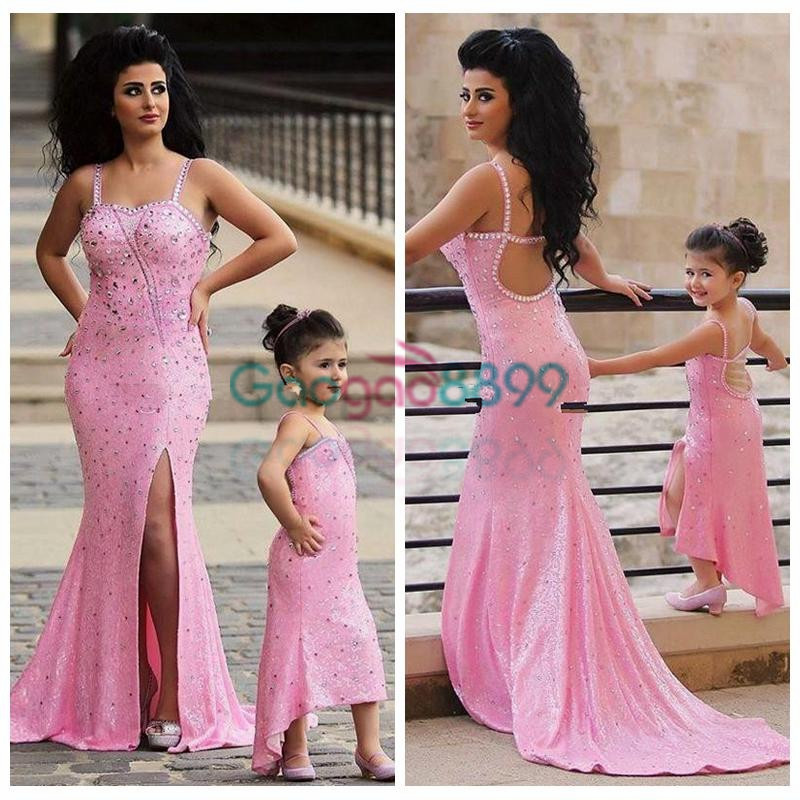 mom and daughter matching formal dresses