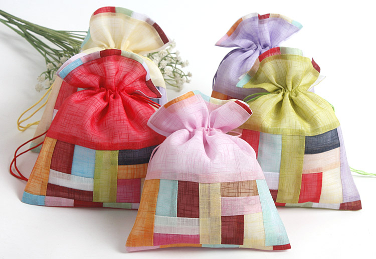 

Large Patchwork Striped Cloth Pouch Drawstring Jewelry Trinket perfume Gift Packaging Bag Lavender Spice Storage Pocket Sachet 16.5x21.5 cm