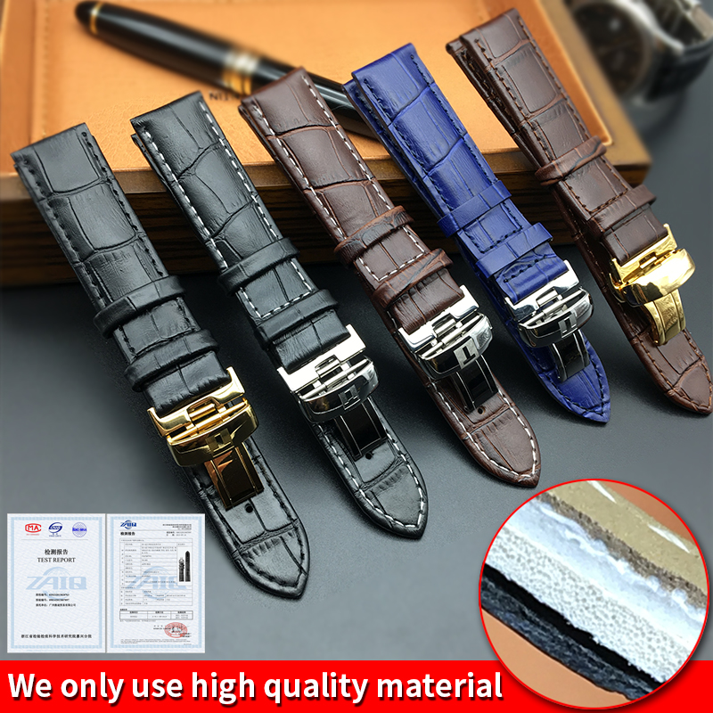 

Watch Strap for Tissot PRC200 T17 T41 T461 T049 19mm Silver Butterfly Buckle Genuine Leather Watch Bands Strap 18mm 20mm 22mm