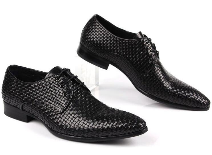 2017 Hommes Robe Chaussures designer tressé hommes mocassins glisser sur qualité supérieure en cuir véritable luxe mode casual hommes chaussures