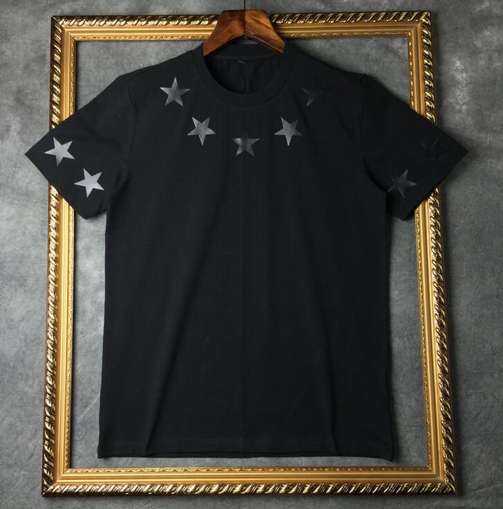 

Summer Designer Mens T Shirt T-Shirt short sleeves black White classic style five pointed red star women Tee round neck fashion top TShirt