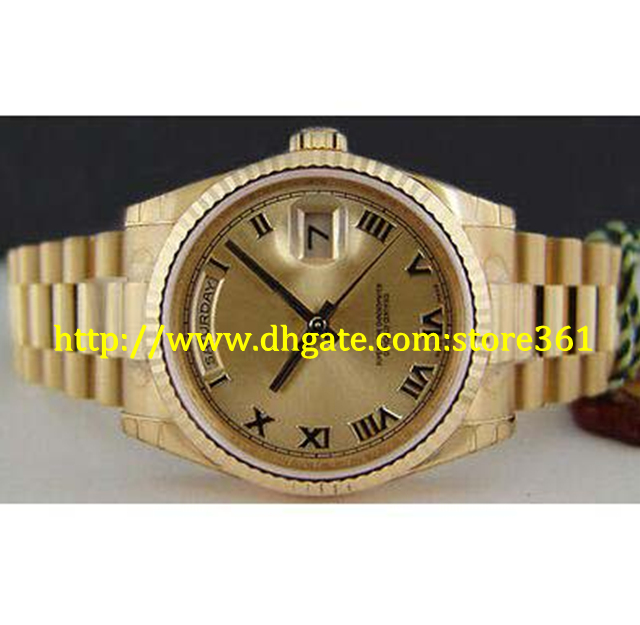 

store361 new arrive watch NEW 18kt GOLD 36mm PRESIDENT Champagne Roman - 118238