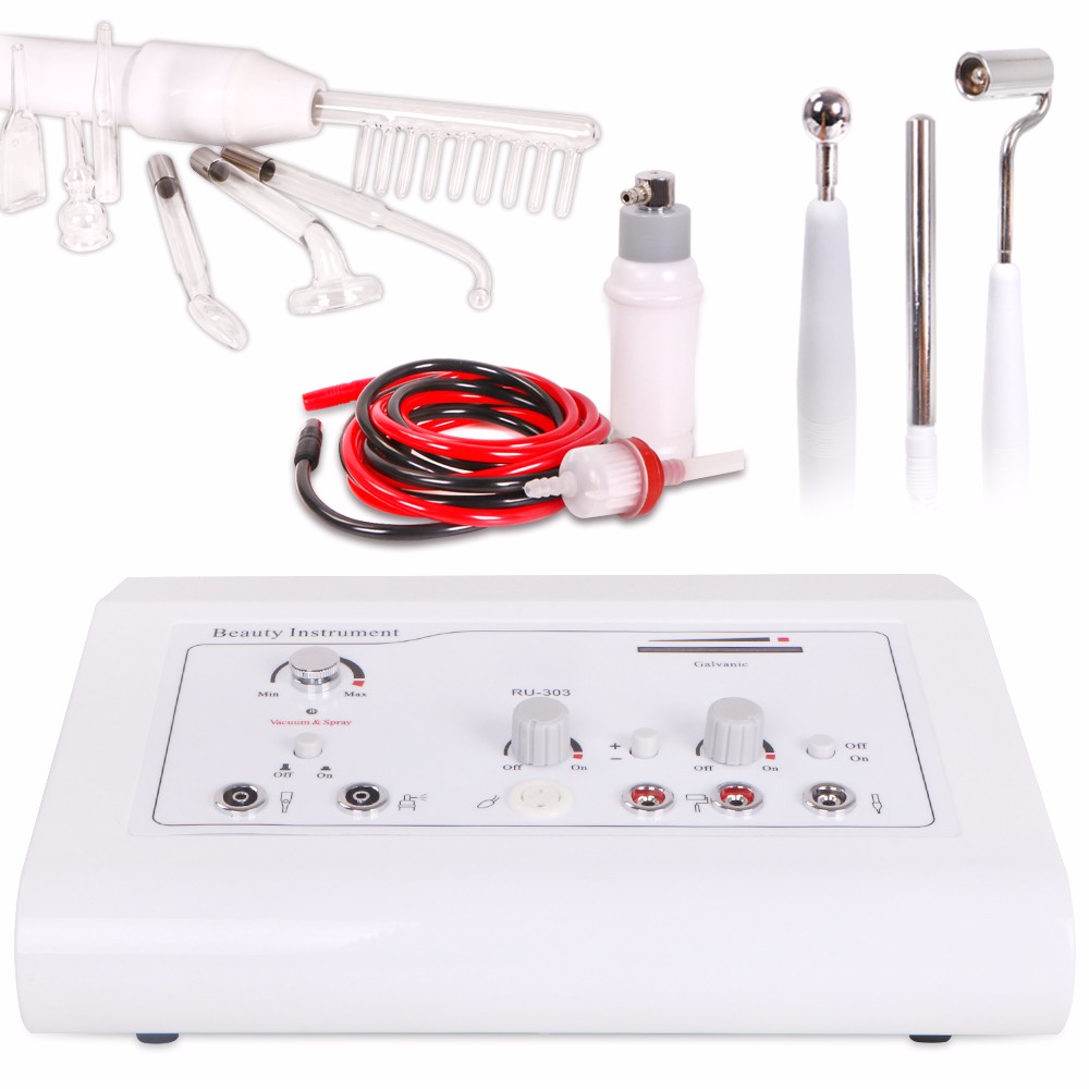 Portable 4 in 1 galvanic high frequency vacuum spraying skin care beauty machine-image-399844496