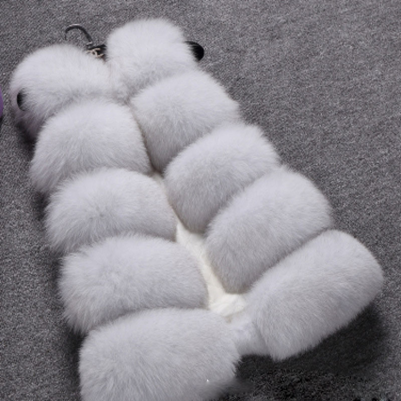 New Design Fashion Winter Women Fur Vest Faux Fox Fur Vests Woman Fake Fur Coat Jacket Female Size S-XXXL