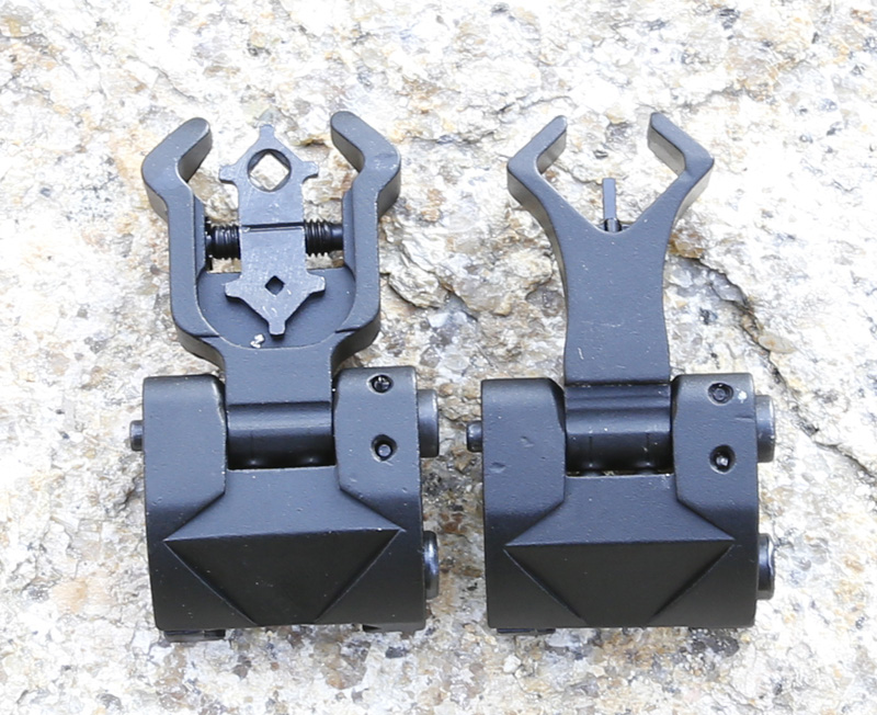 

Flip up Front Rear Iron Sight Set Dual Diamond Shape BUIS for 20mm Mount of Hunting Gun Rifle Airsoft Accessories