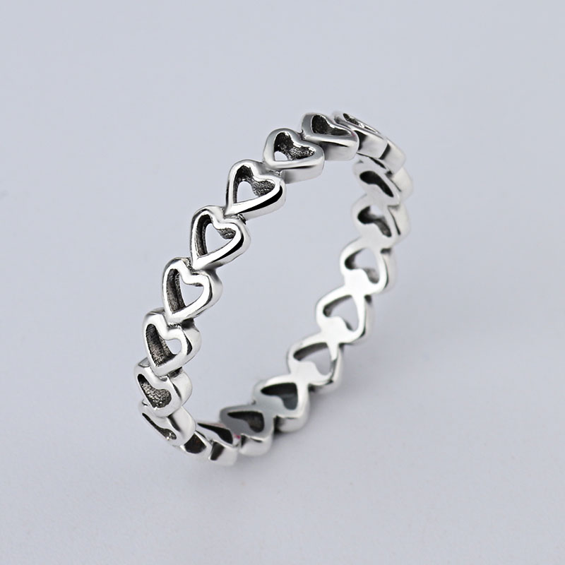 

A wholesale Simple LOVE rings 925 Silver Signature Ring Fit Pandora Cubic Zirconia Anniversary Jewelry for Women Christmas gift
