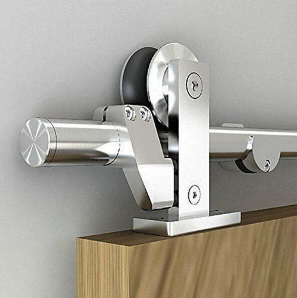 

5ft / 6ft /8ft European style sliding barn wood door hardware top mount stainless steel wheel track kit