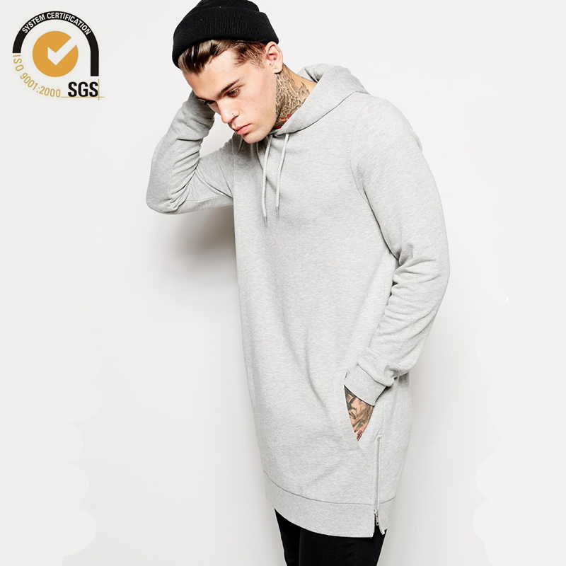 

Wholesale-Newest Streetwear Clothing Mens Longline Hoodie Oversized Hoodies Hip Hop Long Hoodie Men Side Zipper Hoodie Free Shipping, Black