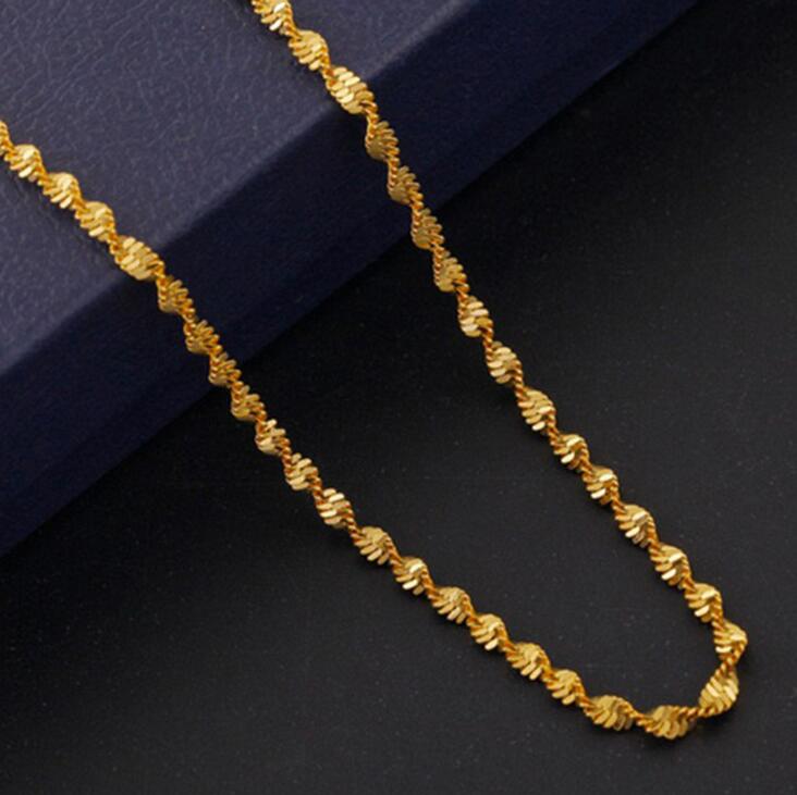 Collier à onde de chaîne plaqué à l'or 18 car