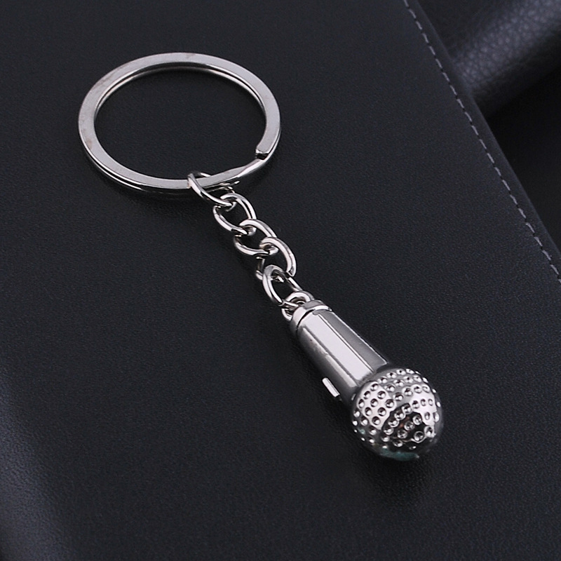 

Microphone Alloy Key Chain Keychains Wedding Favors Baby Shower Party Gift Key Ring